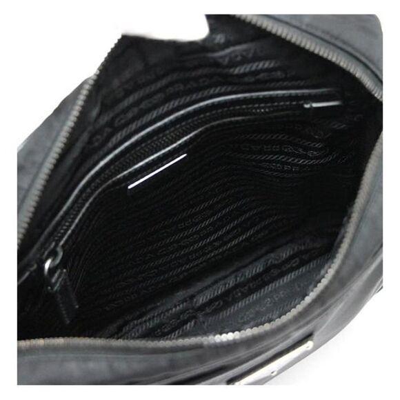 Prada Triangle Logo Shoulder Bag Nylon × Leather Black - Picture 5 of 5